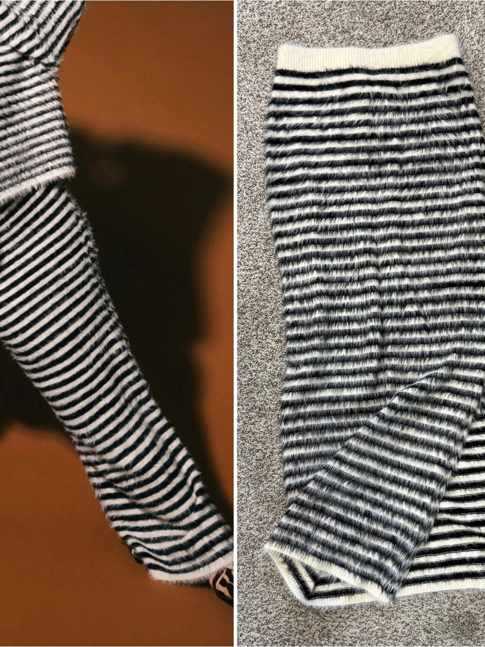 Dressed in LALA Love Sick Striped Fuzzy Maxi Skirt